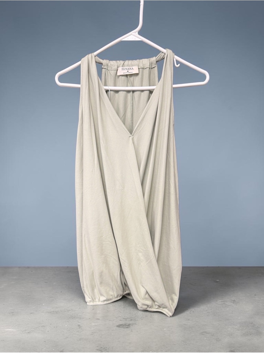 Sleeveless. Light Sage